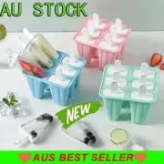 Ice Cream Mould Block Silicone 6 Cavity Frozen Molds Icy Pole Jelly Ice Lolly NJ