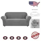 Durable Large Sofa Slipcover - Machine Washable Jacquard Fabric in Dove