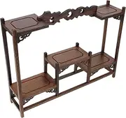 Luxshiny Wood Display Stand Beautiful Curio Rack Wooden Tabletop Shelf for Ornaments Rustic Home Decor Organized Display