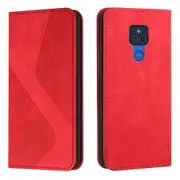 Play 2021 Case PU Leather Flip Cover Magnetic Closure Wallet Card Slots Stand Case - Red