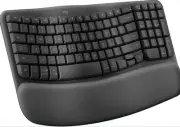 Logitech Wave Keys Wireless and Bluetooth Ergonomic Keyboard, Multi-OS- Graphite