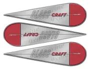 3 Glass Craft Boats Classic Vintage Stickers Remastered 10"x3"