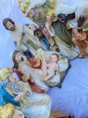 8" Inch Christmas Nativity Scene Set Baby Jesus Nacimiento Nino Dios 6pcs Set