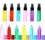 WEKADRIN 1Set Frosted Glass Essential Oil Roller Bottles with Mixed Styles Ball Oxidized Cap for Storing Perfume Essential Oils Gradual Design