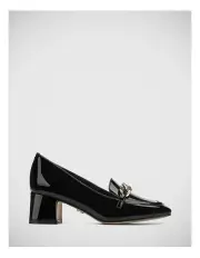 [Wittner] Lotti Patent Leather Heel Loafer in Black