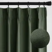 90 Inches Long Pinch Pleated Curtains Blackout, Linen Pinch Pleat Curtains wi...
