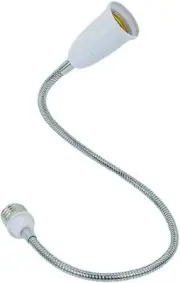 Superdream E27 to Light Lamp Bulb Flexible Gooseneck 19in 1Pack, White
