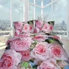 Rose Settlement 3D Printing Duvet Quilt Doona Covers Pillow Case Bedding Sets