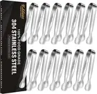 Mini Tongs for Serving Food，Set Fo 12 Small Tongs for Appetizers，Small Stainless