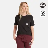 在飛比找momo購物網優惠-【Timberland】女款黑色純棉簡約口袋短袖T恤(A6H