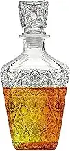Liquor Bottle Decanter, Lead-Free Crystal Decanter, Whiskey Decanter with Airtight Glass Stoppern, Whiskey Vodka Bourbon Alcohol Decanter for Home, Bar, Gift, Party Decor (Diamond/800ml)