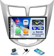 6+128G 8 Core Android Car Stereo for Hyundai Verna Accent Solaris 2010-2016 with Wireless CarPlay Android Auto, 9" Touchscreen in Dash GPS Radio with WiFi Mirror Link Bluetooth FM RDS EQ Backup Camera
