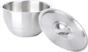 COLLBATH 1Pc Large Stainless Steel Bowl with Lid Versatile Food Container for Steamed Eggs Soup and Rice for Home Hotel and Outdoor Use
