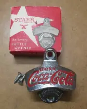 Starr Coke Coca-Cola Stationary Bottle Opener Wall Mounted Metal