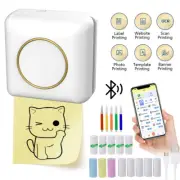 Bluetooth Portable Mini Photo Printer Adhesive Thermal Paper Wireless Printing