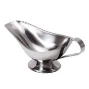 1PC Silver Stainless Steel Metal Gravy Boat Tableware for Sauces Container Retro