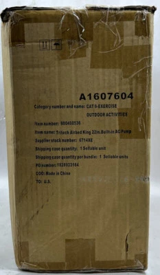 BESTWAY TRITECH INFLATABLE AIR MATTRESS KING 22" BUILT IN PUMP &PILLOW 980400536
