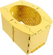 Toyvian Portable Toilet Simple Folding Toilet Emergency Potty Travel Potty Car Storage Container Pp Yellow