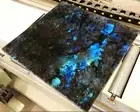 30"x30" Natural Labradorite Coffee Table Top Luxury Gemstone Crystal Room Decors