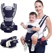 Baby Hip Carrier Newborn to Toddler, Baby Carrier with Hip Seat for 0-48 Month Baby, 15-in-1 Ways to Carry, Toddler Carrier Adjustable Size, Sunshade, Windproof & Storage, for Infant & Toddler