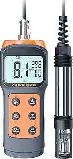 Portable Dissolved Oxygen Meter,Digital Dissolved Meter 0.0～30.0mg/L, Backlight Display with Temperature Tester Backlight Display for Aquaculture