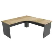 Xavier Manager L-Shape Corner Workstation Computer Office Desk 150cm - Oak & Iro