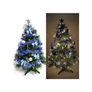 【摩達客】台灣製-10尺/10呎-300cm特級白色松針葉聖誕樹(含紅金色系/含100燈LED燈6串/附控制器)