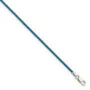 Sterling Silver 16Inch 1.5mm Cornflower Leather Cord Necklace