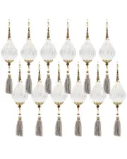 A&B Home Set Of 12 Long Acrylic Drop With Polyester Tassel Hanging Ornament