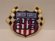 Vintage United States Auto Club USAC Checkered Racing Flags Embroidered Patch