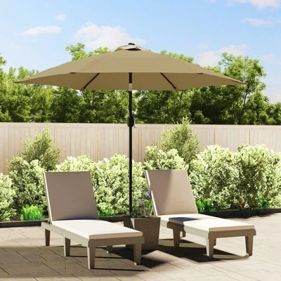 Replacement Canopy for Outdoor Parasol Taupe 300cm Garden Umbrella Cover