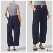 Citizens of Humanity Marcelle Low Slung Easy Cargo Night Flight Blue Pants 28