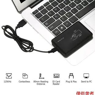 非接觸式 RFID 讀卡器 125KHz USB ID 讀卡器用於門禁控制的可配置 EM 感應讀卡器