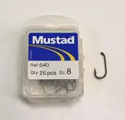 MUSTAD eyelet hooks - Ref. 540 - Size 8 - Pieces 25 - FG553