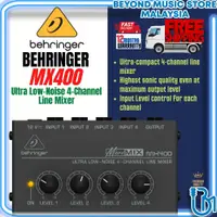 在飛比找蝦皮購物優惠-Behringer MX400 超低噪聲 4 通道線路混音器