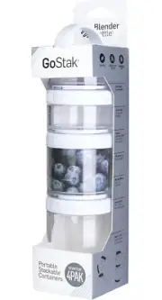 Blender Bottle 4-Piece Gostak Twist N' Lock Storage Jars Starter Pack, White ...