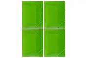 4PK Marbig A4 Document Wallet Brights File Paper Storage Organiser Folder Lime