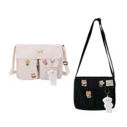 Cute Girl Crossbody Canvas Bag Womens Shoulder Bag Messenger Handbag Casual Tote
