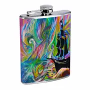 Rainbow Boat Em1 Flask 8oz Stainless Steel Hip Drinking Whiskey