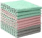 10 Pack Kitchen Dishcloths - Super Absorbent Coral Velvet Dish Cloths, 25 x 25 CM Lint-Free No Odor Microfiber Cleaning Cloth Fast Drying Dish Rags, Reusable Household Cleaning Cloths