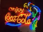 Enjoy Coca Cola Parrot Ice Cold Coke 20"x16" Neon Sign Light Lamp Sofr Drink