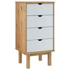 Retro Scandi Chest of Drawers Dresser Tallboy Storage Cabinet Bedroom Pine Wood