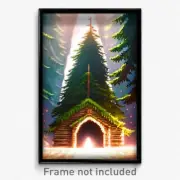 Pixel Art Poster - Evergreen Ark (8 Bit Psychedelic Trippy Video Game Print)