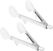 Amosfun Versatile Kitchen Tool 2pcs Silicone Steel Anti-scalding Clips for Bread Steak Pastry More Ergonomic Shape Stand