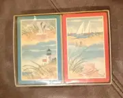 The Cape Shore Line Beach Sea Shore Theme Sealed Playing Card Deck Set of 2