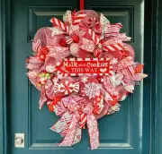 Candy cane wreath, Candyland wreath, christmas wreath, whimsical wreath