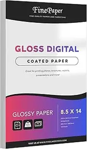 Gloss Digital Paper – Perfect for Color Laser Printing, Design Proposals, Flyers and Brochures | 8.5" x 14" | Glossy 80lb Text (32lb Bond) Paper | 94 Bright | Acid Free, Coated Finish | 100 Sheets