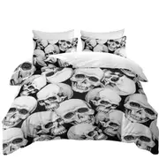 Scary Human Skulls Quilt Cover