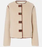 [Loro Piana] Loro Piana Cashmere and silk teddy jacket AU 16 beige