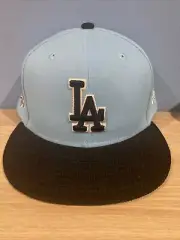 Los Angeles Dodgers 40th Anniversary New Era Size 8 Hat Black And Blue